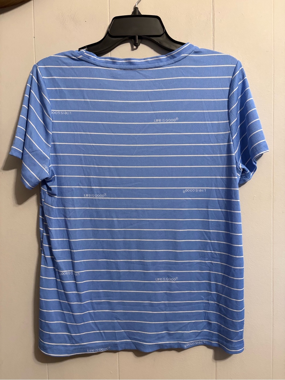 Life is Good Blue Striped Short Sleeve Pajama Set - Picture 5 of 9